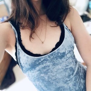 L.A. Hearts baby blue velvet bodysuit